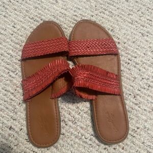 TARGET Women's Red Braided Slide Sandals